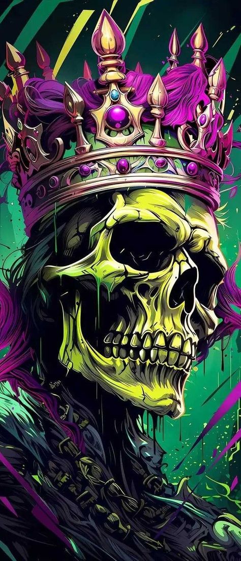 Cool Skull Drawings, Colorful Skull Art, Rasta Art, Cracked Wallpaper, Halloween Wallpaper Cute, Graffiti Wallpaper Iphone, Skull Art Drawing, Skull Pictures, Arte Punk