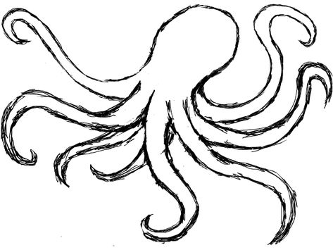 octopus drawing - Google Search Easy Octopus Drawing, Kraken Drawing, Octopus Sketch, Octopus Drawing, Sea Drawing, Dibujo Simple, Octopus Tattoos, Octopus Tattoo, Octopus Art