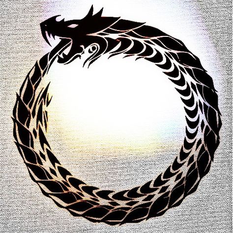 Ouroboros, from the ancient Greek philosopy, is a serpent eating its own tail. This is the Gnostic symbolism of eternity; the rebirth and unity of everything. The Ouroboros represents the sun and the soul of the world. Serpent Eating Its Own Tail Tattoo, World Serpent Tattoo, Jormungandr Tattoo, Snake Eating, World Serpent, Ouroboros Tattoo, Tattoo Snake, Dragon Tattoo Art, Serpent Tattoo