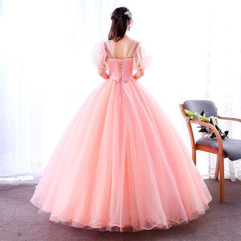 Bomaris Scoop Neck Ball Gown Quinceanera Dresses Vestidos De 15 Anos Vintage Half Sleeves Beading Pink Quinceanera Dresses, Ball Gown Quinceanera Dresses, Pink Quinceanera, Tulle Ball Gown, Quinceanera Dresses, Quinceanera, Ball Gown, Puff Sleeves, Half Sleeves