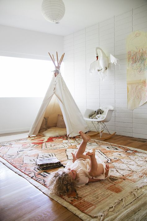 Get started on liberating your interior design at Decoraid in your city! NY | SF | CHI | DC | BOS | LDN www.decoraid.com Place Rug, Heart Rug, Cool Kids Bedrooms, Murals For Kids, Teepee Tent, A Rug, Kids Interior, Nursery Inspiration