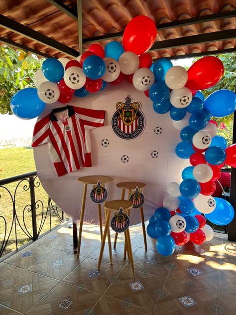 Chivas Party Theme, Skeleton Hands Drawing, Chivas Wallpaper, Chivas Soccer, Mexican Quinceanera, Mexican Quinceanera Dresses, Soccer Birthday Parties, Jersey Party, Fiesta Theme Party