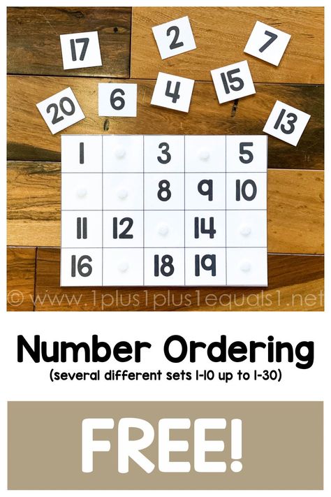 Number Ordering, Prek Math, Math Number Sense, Teaching Numbers, Math Intervention, Math Center Activities, Kindergarten Math Activities, Ordering Numbers, Kindergarten Learning