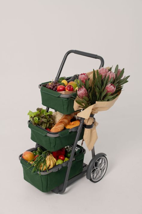 Our new Marketday cart - Designed in Australia!
This beauty will effortlessly transport all your things to and fro.
Each basket lifts off easily and the whole cart folds down to half its size.  
Want to be the first to experience this? Sign up on our website to receive our introductory offer when our pre-sale commences. Grocery Cart, Shopping Trolley, Farmers Markets, Damaged Goods, Everyday Objects, Dinner Time, Farmers Market, Sign Up, Australia