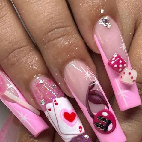 the nail plug 🔌💕 on Instagram: "i love creating handsculpted art 🩷✨  • • •dice inspo- @stargirlxnailss  • • #nailinspo #nailsofinstagram #nailsoftheday #naildesign #nailart #chambleenails #atlantanailtech #atlnailtech #atlantanails #atlnails #atlnailtech #gelart #abstractnails #pressons #gelx #gelxnails #handpaintednails" Dice Nails, Gel Art, May 22, Nail Tech, Stylish Nails, Nail Inspo, Nail Designs, Nail Art, I Love