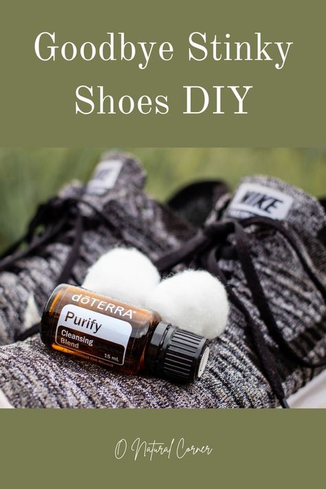 Shoe Freshener Diy, Stinky Shoes Remedy, Diy Shoe Deodorizer Bags, Shoe Deodorizer Diy Essential Oils, Essential Oil Shoe Deodorizer, Essential Oil Trash Can Deodorizer, Natural Shoe Deodorizer, Doterra Bathroom Spray Air Freshener, Air Freshener Diy Essential Oils