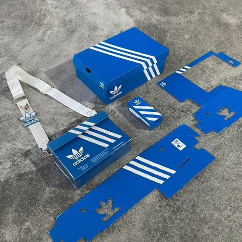 ADIDAS Milk 💦 Custom mini bag by @dart_tran | Instagram 3d Typography Design, Upcycled Bag, 3d Typography, Box Shoes, Shoes Custom, Car Interior Decor, Punta Cana, Custom Phone, Phone Bag