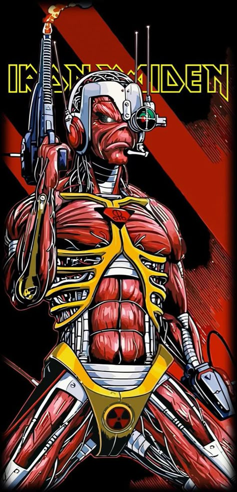 Iron Maiden Tattoo, Iron Maiden Albums, Iron Maiden Posters, Arte Heavy Metal, Eddie The Head, Pink Floyd Art, Rock Poster Art, Iron Maiden Eddie, Heavy Metal Art