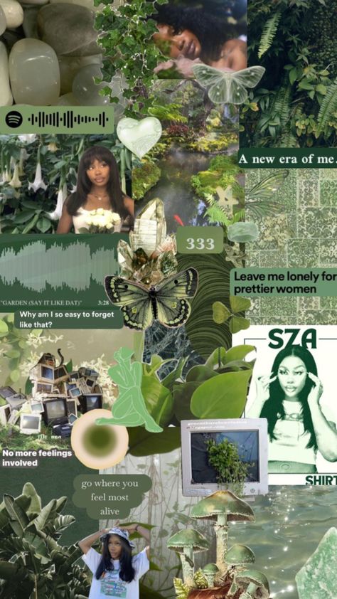 #sza #szaaestethic #music #foryoupage #foryou #collageart #ctrl #green Green Sza Wallpapers, Sza Aesthetic Wallpaper Green, Kamiah Core, Banger Wallpapers, Earthy Backgrounds, Podcast Aesthetic, Screen Savers Wallpapers Backgrounds, Black Music Artists, Artist Wallpaper