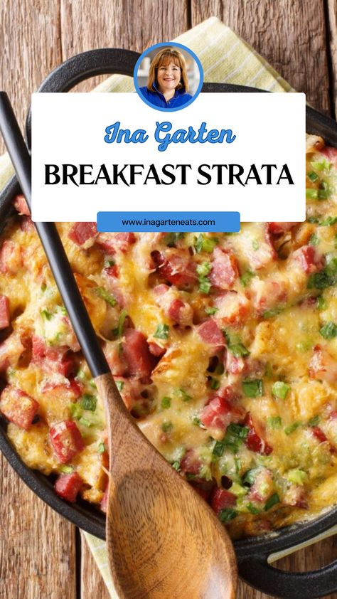 Ina Garten Breakfast Strata Breakfast For 8 People, Breakfast Recipes With Sourdough Bread, Ina Garten Brunch Recipes, Ina Garten Breakfast Recipes, Sourdough Bread Breakfast Recipes, Egg Strata Recipes, Breakfast Strata Recipes, Strata Breakfast, Strata Recipes Breakfast