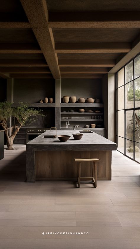 Wabi Sabi Kitchen, Wabi Sabi House, Wabi Sabi Design, Wabi Sabi Interior, Japandi Interior, Kitchen Concepts, Japanese Interior, Kitchen Inspiration Design, Küchen Design