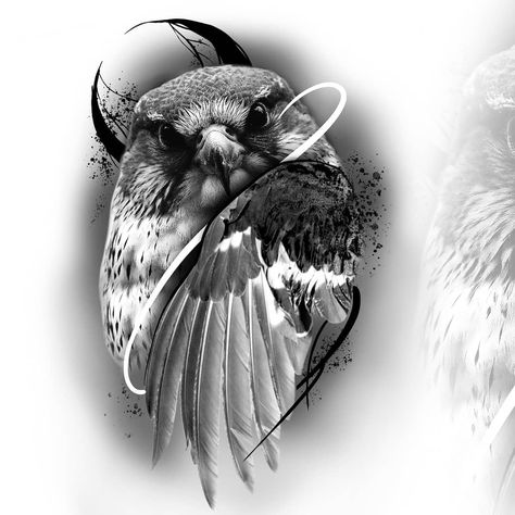 Falcon tattoo sketch black and gray #falcontattoo #falcon #birdtattoo #sketchtattoo #blackandgraytattoo #realistictattoo Falcon Shoulder Tattoo, Peregrine Falcon Tattoo Design, Falconry Tattoo, Falcon Tattoo Men, Peregrine Tattoo, Falcon Tattoo Feminine, Falken Tattoo, Falcon Tattoo Design, Peregrine Falcon Tattoo