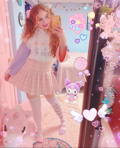 Pastel Alt Outfits, Pastel Outfit Ideas, Pastel Kidcore Outfits, Pastel Alt, Pastel Kidcore, Soft Kidcore, Pretty Angel, Rainbow Outfit, Alt Outfits