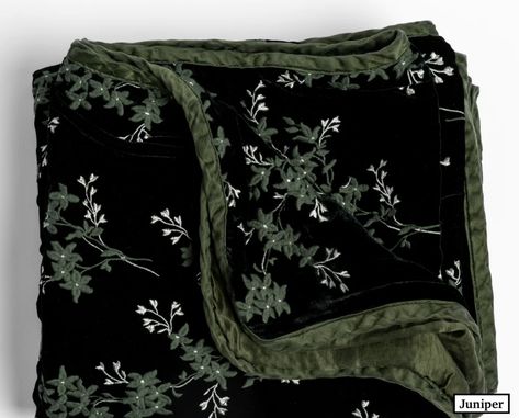 To order Lynette embroidered silk velvet throw by Bella Notte - Juniper / Throw Blanket Wine Machine, Velvet Throw Blanket, Linen Blanket, Dark Home Decor, Bed End, Vintage Chinoiserie, Dark Home, Silk Linen, Stil Inspiration