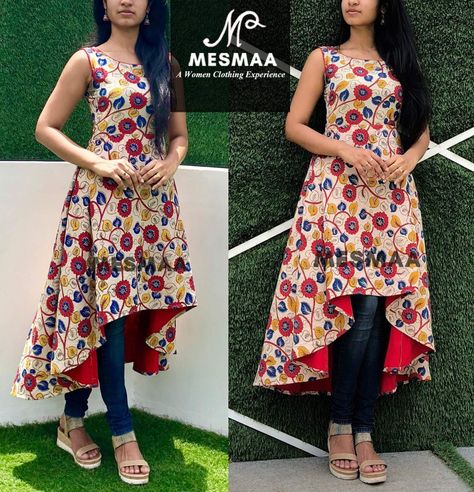 Kalamkari Outfits, Kalamkari Dresses Kurti, Kalamkari Dresses Design, Dresses Kurti, Dress Pattern Sewing, New Dress Pattern, Kalamkari Dresses, Silk Kurti Designs, Whatsapp Profile