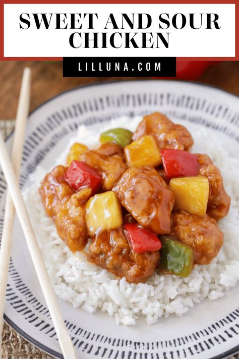 No need for take-out when you've got this yummy sweet and sour chicken recipe for simple and flavorful Chinese at home! #sweetandsourchicken #sweetandsour #chicken #chinese #chineserecipes Sweet Fire Chicken, Purple Lantern, Fire Chicken, Sweet And Sour Sauces, Sweet And Sour Chicken, Sweet Sour Chicken, Carlsbad Cravings, Red Chicken, Sweet N Sour Chicken