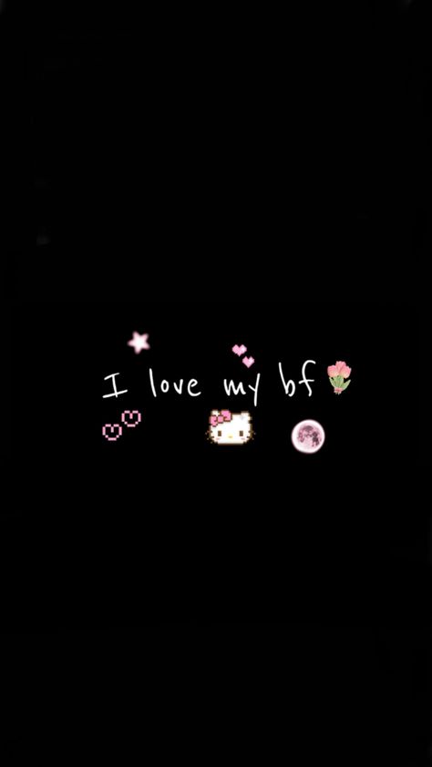 I love my bf Hello Kitty Boy, Disney Love Stories, I Love My Bf, Walpaper Hello Kitty, Lion Love, Boyfriend Wallpaper, Discord Banner, She Quotes, Hello Kitty Art