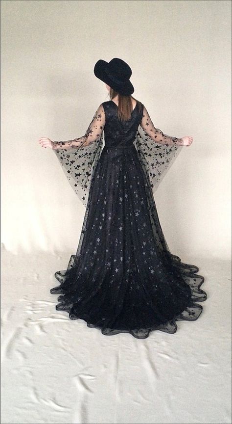 Hey, I found this really awesome Etsy listing at https://www.etsy.com/au/listing/981760600/star-celestial-simple-black-wedding Celestial Wedding Dress With Sleeves, Hippie Prom Dress Long, Black And Grey Tulle Dress, Plus Size Celestial Wedding Dress, Black Celestial Dress, Black Celestial Wedding Dress, Gothic Wedding Dress Plus Size, Black Sparkly Wedding Dress, Black Wedding Dress Simple