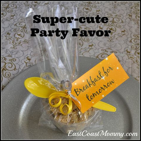 East Coast Mommy: Super-cute Party Favor {Breakfast for Tomorrow} Pancake Party Favors, Christmas North Pole Breakfast, Healthy Breakfast Quiche, Breakfast Theme, Birthday Breakfast Party, Pancake Party, Magic Reindeer Food, Breakfast Party, Bridal Shower Food