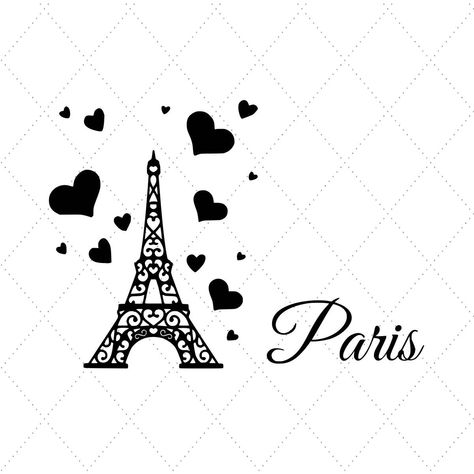 Eiffel Tower Tattoo, Paris Svg, Travel Svg, Paris Wallpaper, Paris France Travel, Bad Tattoos, Scrapbook Stickers Printable, I Love Paris, Paris Theme