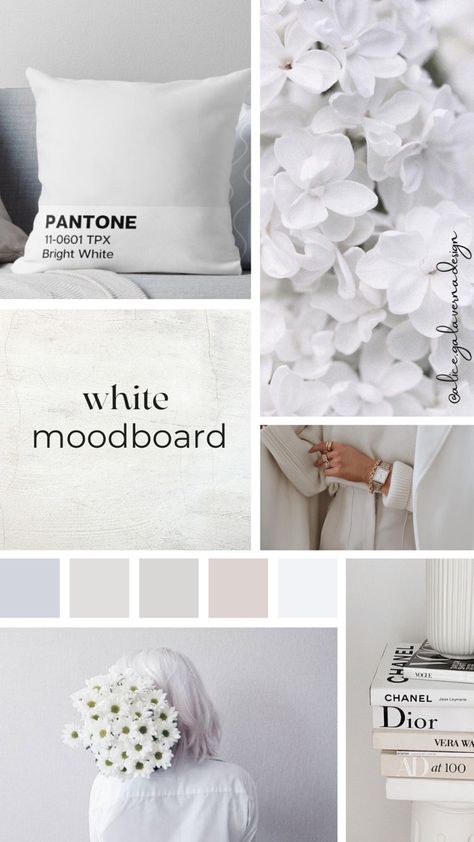 White Moodboard Moodboard White, Fashion Editorial Layout, Spa Ideas, Interior Design Mood Board, Mood Board Inspiration, Editorial Layout, White Doves, Mood Board Design, Home Spa