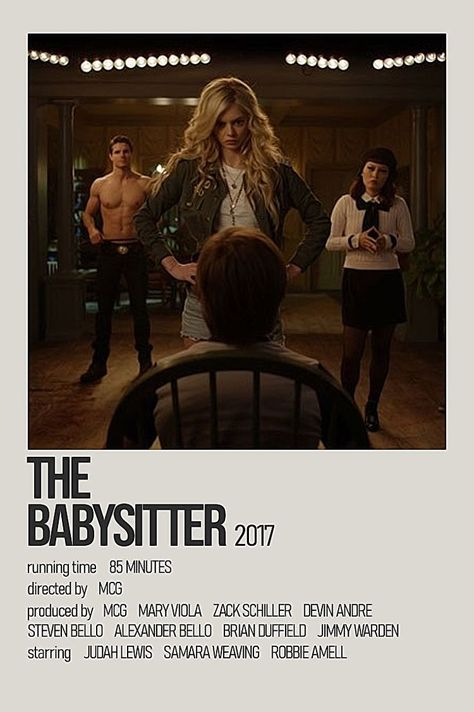 minimalist movie poster the babysitter The Babysitter Movie, Babysitter Movie, Indie Movie Posters, Robbie Amell, The Babysitter, Iconic Movie Posters, Movie To Watch List, Movie Card, Film Posters Minimalist