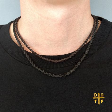 Vegan Necklace Brown and Black Macrame Necklace Wooden Bead Loop Closure Mens Necklace for Pendant Womens Macrame - by DenoftheFox Chain Size Chart, Cotton Necklace, Black Macrame, Mens Necklace, Handmade Macrame, Macrame Necklace, Men's Necklace, The Fox, Jewelry Business