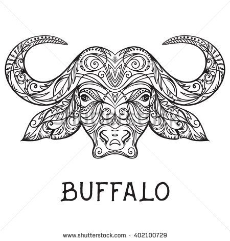 Buffalo Head Tattoo, Sports Merch, Buffalo Tattoo, Ornament Tattoo, Tattoo Art Design, Mundo Hippie, Head Abstract, Khmer Tattoo, Animals With Horns