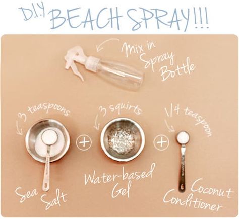 Diy Salt Spray, Diy Sea Salt Spray, Hair Beach Waves, Natural Hair Spray, Sea Salt Spray For Hair, Beauty Diy Skincare, Perfect Beach Waves, Beauty Tips In Hindi, Makeup At Home