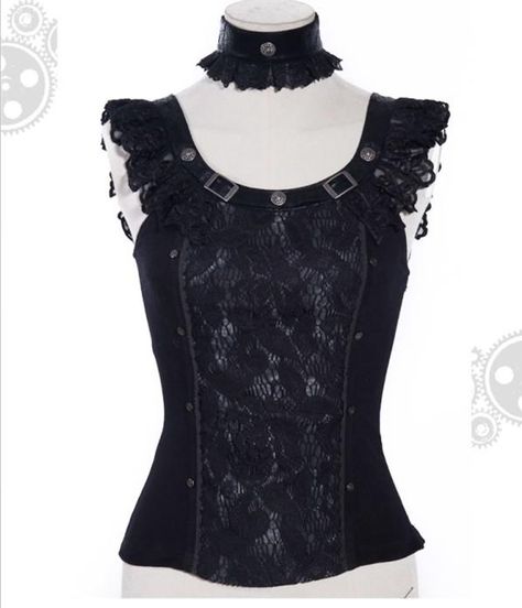 Gothic Tops, Gothic Shirts, Style Steampunk, Collar Choker, Gothic Clothes, Punk Emo, Steampunk Costume, Gothic Steampunk, Steampunk Clothing