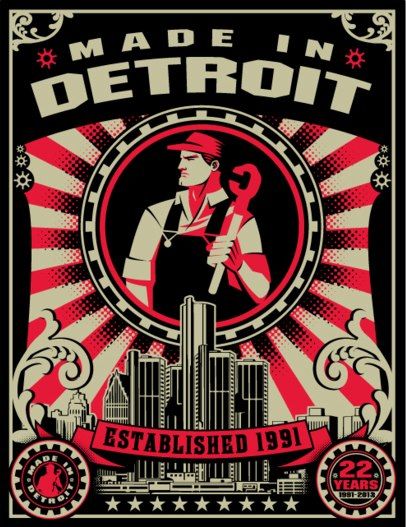 Happy New Year from Made In Detroit Clothing! Wishing Detroit the best in 2013.     Want this as a poster? We've got a 20th Anniversary Edition Poster on sale here:  http://www.madeindetroit.com/collections/accessories/products/ac238-20 Anniversary Poster, Detroit Rock City, Detroit History, City Baby, Detroit City, Detroit Area, Metro Detroit, Motor City, Pure Michigan