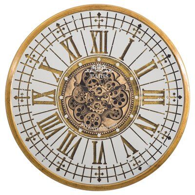 Gold Wall Clock, Gear Wall Clock, Skeleton Clock, White Wall Clocks, Nautical Inspiration, Gear Clock, Rusted Metal, Gold Walls, Metal Wall Clock