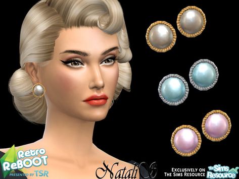 Sims 4 Cc Vintage Accessories, Sims 4 Pearl Cc, Sims 4 Retro, Big Pearl Ring, Cc Necklace, Aquarius Pendant, Flapper Hair, Sims 4 Challenges, Multiple Ear Piercing