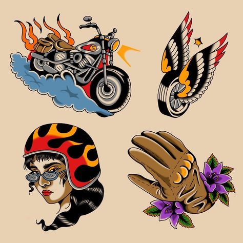 Traditional Biker Tattoo, Traditional Tattoo Illustration, Biker Tattoos Designs, Biker Tattoo, Abstract Tattoo Ideas, Traditional Tattoo Old School, American Traditional Tattoo Ideas, Traditional Tattoo Ideas, Patriotic Tattoos