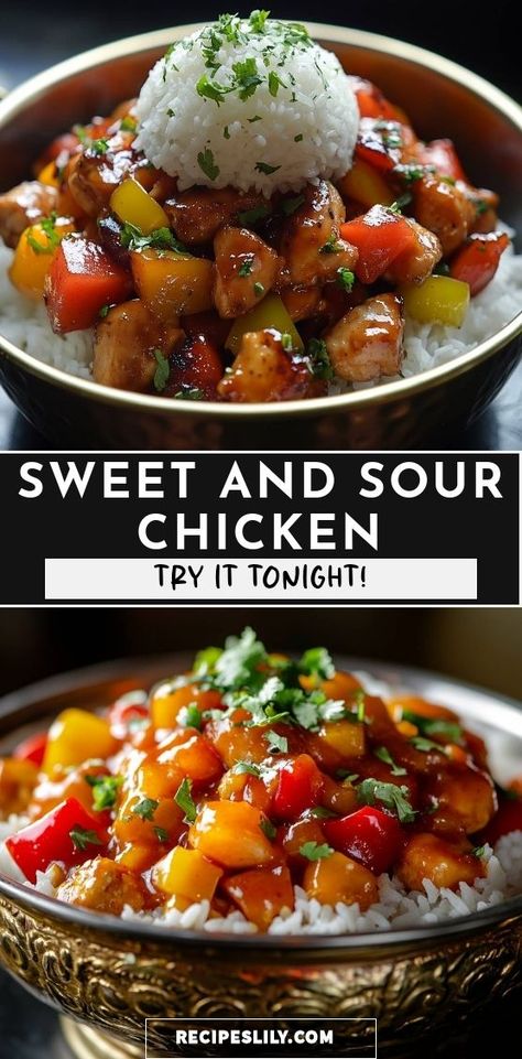 I've just made this mouthwatering Sweet and Sour Chicken, and it's an absolute delight! The tender chicken combined with vibrant peppers and a perfect, tangy sauce served over fluffy rice makes for a comforting meal. Trust me, you'll want to try it tonight! Sweet And Sour Chicken With Rice, Sweet N Sour Chicken Recipe, Crockpot Sweet And Sour Chicken, Chinese Sweet And Sour Chicken, Sweet And Sour Chicken Recipe, Crockpot Chicken Breast, Fluffy Rice, Sweet And Sour Chicken, Sweet Sour Chicken