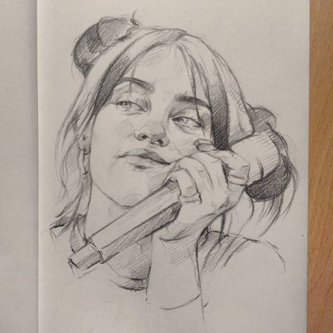 Anaïs González on Instagram: “Late birthday sketch 😬✨ @billieeilish ~ ~ ~ #billieeilish #galleryart #artsupporters #artfeature #yanart #duende_arts_help” Birthday Sketch, Sketches Of People, Portraiture Drawing, Late Birthday, Celebrity Drawings, Easy Drawings Sketches, Arte Inspo, Portrait Sketches, Art Drawings Sketches Creative