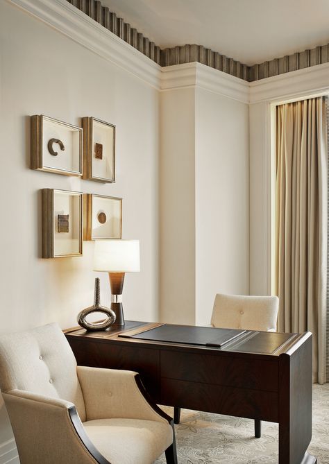 https://flic.kr/p/dND8bP | The St. Regis Abu Dhabi—Guest Room - Work Desk | Guest Room - Work Desk Guest Room  The St. Regis Abu Dhabi Nation Towers  Abu Dhabi  United Arab Emirates  www.starwoodhotels.com/stregis/property/overview/index.ht...  info.abudhabi@stregis.com  26581288 Crown Molding Modern, Outdoor Decoration Ideas, Modern Office Space, Modern Office Design, Bureau Design, St Regis, Work Desk, Modern Office, Ceiling Design