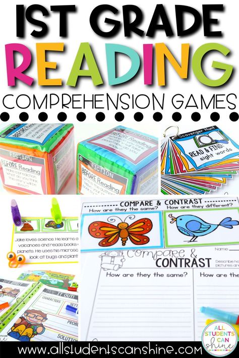 Looking for some 1st grade reading comprehension skills that are fun and hands-on? These reading comprehension activities are perfect for centers or first grade guided reading groups. Comprehension Centers First Grade, Hands On Reading Comprehension Activities, 1st Grade Comprehension Activities, Reading Activities For 1st Grade, Hands On Reading Activities 1st Grade, 1st Grade Language Arts Activities, Reading Enrichment Activities 1st Grade, Reading Comprehension Activities 1st, Reading Centers 1st Grade