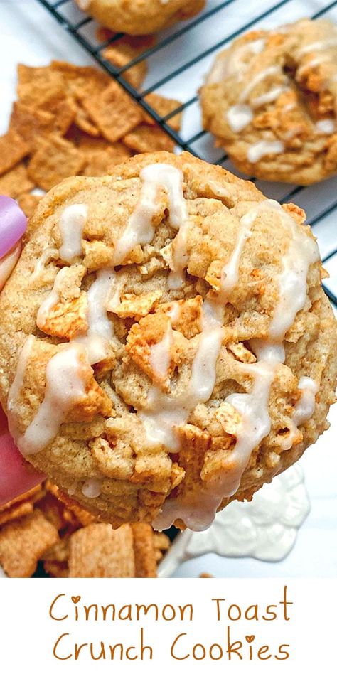 Cinnamon Toast Crunch Cookies Cinnamon Toast Crunch Cookies, Crumble Cookie Recipe, Crunch Cookies, Cereal Cookies, Crunch Recipe, Lost 100 Pounds, Cinnamon Toast Crunch, Gourmet Cookies, Cookie Flavors