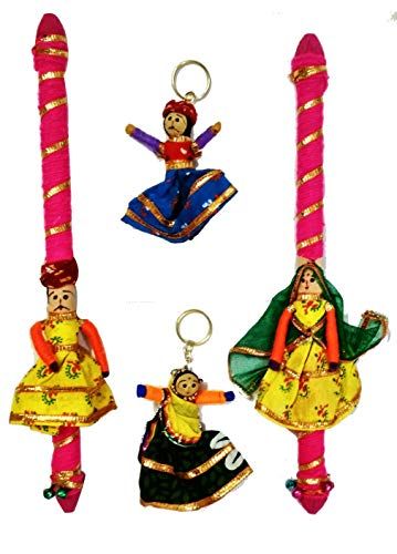 PAARTHA SAARTHI Rajasthani Multicolour Wooden Dandiya Sticks for Navratri| Garba with 2 Gujarati Dolls Puppet Keyring... Dandiya Decoration, Dandiya Sticks, Navratri Garba, Diy Crafts Paper Flowers, Crafts Paper, How To Look Classy, Hostess Gifts, Puppets, Making Out