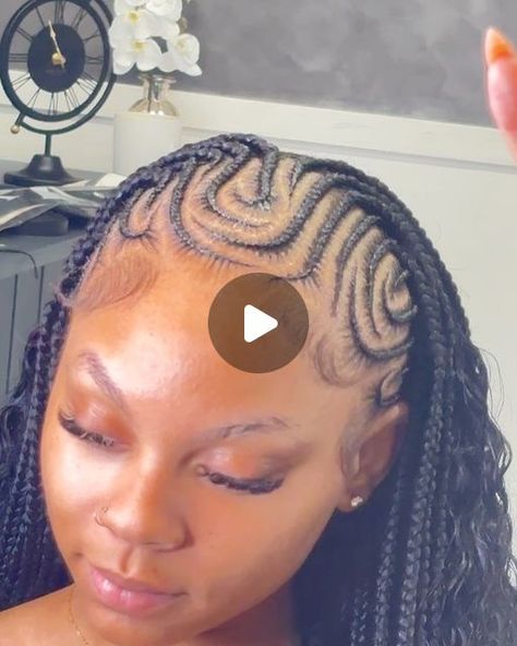 @styledbyarii_ on Instagram: "neat🔥🔥🔥  BOOK: half sewin w feedins (complex freestyle) + 1/2 extra bundle  **hair specs: 2 1/2 bundles of 26”**  #styledbyarii_ #braids #halfsewinhalfbraids #halfbraidshalfweave #fulanibraids #londonbraider #blackgirlmagic #explore #explorepage #melaninpoppin #hairtutorial #processvideo #reelsinstagram #reels #fyp #braidernearme" Half Down Cornrows, Feed In Braids And Sew In, Half Feedins Half Quick Weave, Braids To The Scalp With Weave, Braided Hairstyles For Black Women Half Up Half Down, Plaits Half Up Half Down, Mini Feed In Braids, Half Feedin Braids Half Sew In, Cornrow And Sew In Hairstyles