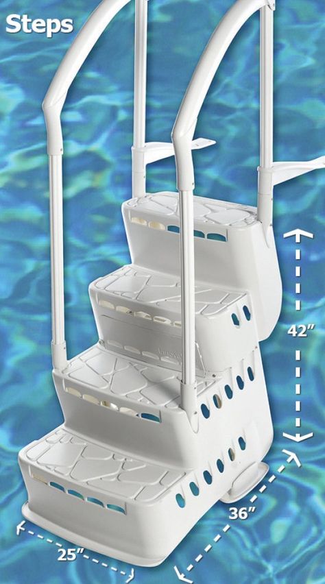 BiltMor Above Gound Pool Step w/ 2 PVC Handrails & Deck Attachment - PoolSupplies.com Corner Deck, Above Ground Pool Ladders, Swimming Pool Steps, Above Ground Pool Steps, Swimming Pool Ladders, Above Ground Pool Liners, Best Above Ground Pool, Pool Ladder, Pool Steps