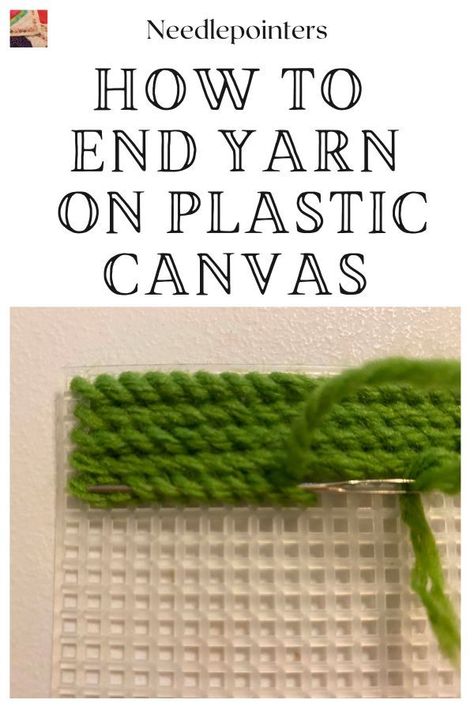 How to End Stitching on Plastic Canvas: It is important to keep the back of the canvas project neat and free from knots and loose ends. To finish off a color or to end the yarn when a stitching area is complete, it is necessary to anchor yarn neatly. Click to learn the plastic canvas basics of ending yarn. Mesh Canvas Crafts, Plastic Canvas How To, Yarn For Plastic Canvas, Waste Canvas Cross Stitch, Plastic Canvas Stitch, Plastic Canvas Eight Point Star, Plastic Canvas Door Knob Hangers, Canvas Stitch, Continental Stitch