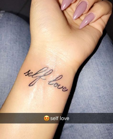 Love Wrist Tattoo, Meaningful Wrist Tattoos, Cute Tattoos On Wrist, Hand Tattoos For Girls, Self Love Tattoo, Cute Hand Tattoos, Inspiration Tattoos, Pretty Tattoos For Women, Small Wrist Tattoos