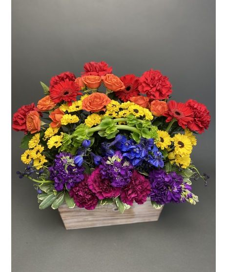 Pride Flower Arrangements, Pride Floral Arrangement, Rainbow Floral Arrangements, Rainbow Flower Arrangement, Rainbow Arrangement, Rainbow Flower Bouquet, Colorful Minimalist Bedroom, Colorful Floral Arrangement, Pride Flowers