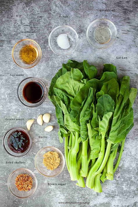 Chinese Broccoli With Oyster Sauce, Kai Lan Recipe, Gailan Chinese, Chinese Vegetables Recipes, Gai Lan Recipe, Broccoli With Oyster Sauce, Chinese Broccoli Recipe, Sides Veggies, Healthy Thai Recipes