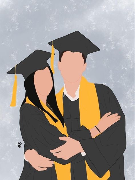 Graduation Pictures With Boyfriend, Graduation Drawing, Graduation Cartoon, Couple Illustration Wedding, Diy Graduation Gifts, Drawings For Boyfriend, Love Cartoon Couple, Graduation Photography Poses, Good Photo Editing Apps