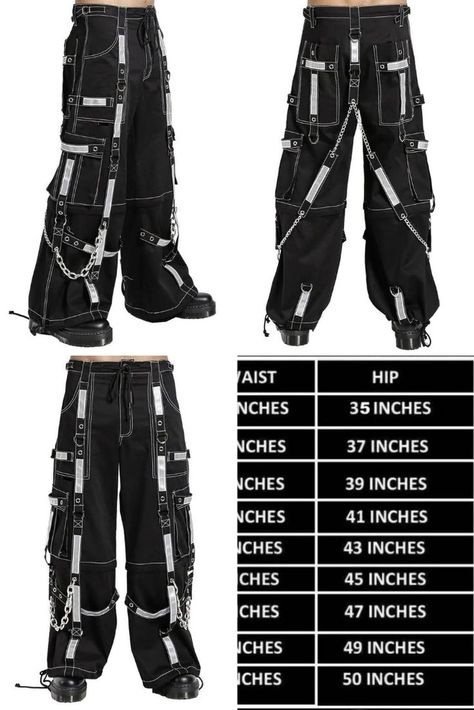 Men's Black Goth Pants, Modern Black Cargo Punk Pants with White traps, Black Punk Buckle Chain Strap Trip Pants, Gothic Cargo Trouser Pant Modern Emo Outfits, Goth Outfits Men, Trip Pants, Goth Fashion Men, Gothic Fashion Men, Customised Clothes, Goth Pants, Chain Pants, Black N Red