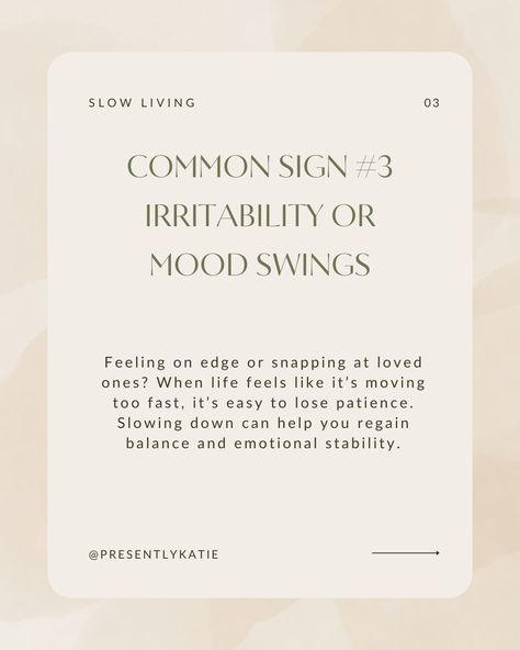 If you’re feeling constantly drained and uninspired, it could be time to hit pause. Learn the telltale signs that you’re overextending yourself and how slowing down can actually improve your productivity and happiness. Moving Too Fast, Mood Swings, Slow Down, Slow Living, Improve Yourself, First Love, Signs, Feelings