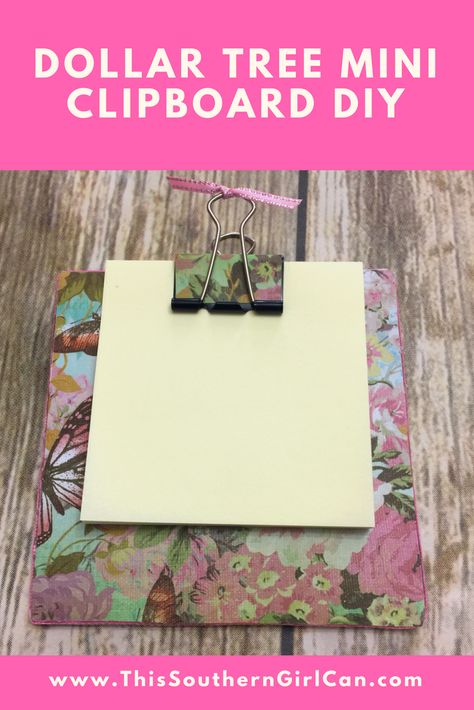 Make this cute mini clipboard from Dollar Tree items to spruce up your desk a bit! Mini Clipboards Diy, Diy Mini Clipboard, Decorate Clipboard Diy, Mini Clipboards, Clipboard Ideas, Clipboard Crafts, Diy Clipboard, Clipboard Decorating, Crafts Dollar Tree